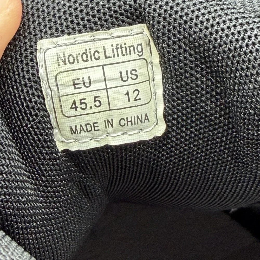 Nordic Lifting MEGIN Black Powerlifting Shoes Men's Size 12  No Box